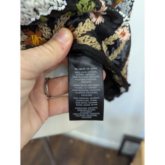 Anthropologie FLOREAT Nalini‎ Beaded Blue Embroidered Beaded Sleeveless Top SZ 2 - Picture 5 of 13